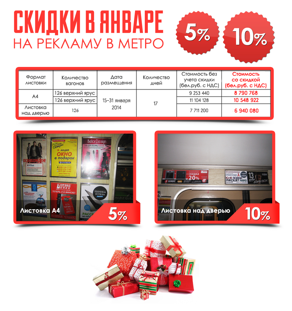 Скидки на рекламу в метро в новом году! - Фото 1